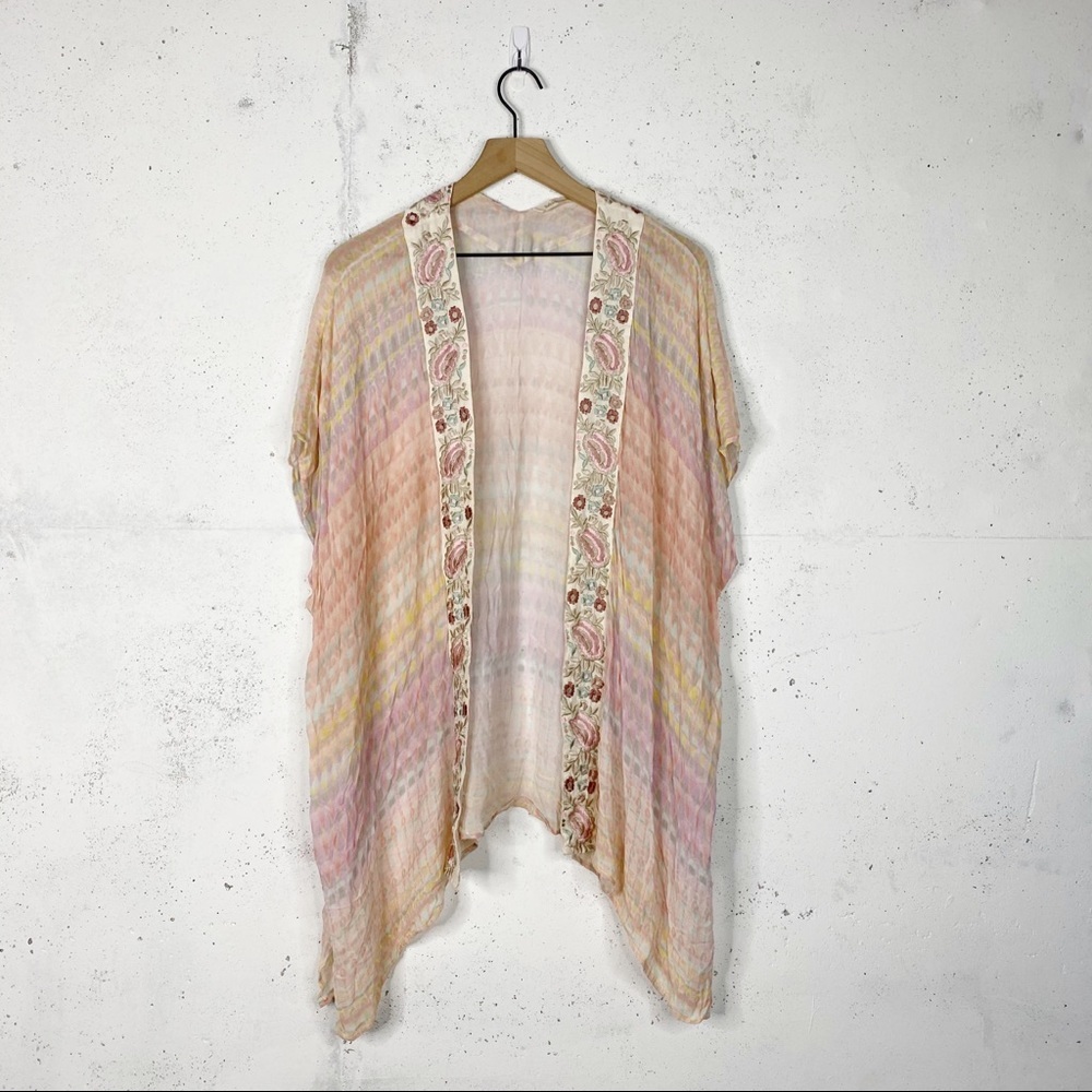 Soft Surroundings Floral Watercolor Kimono Shawl